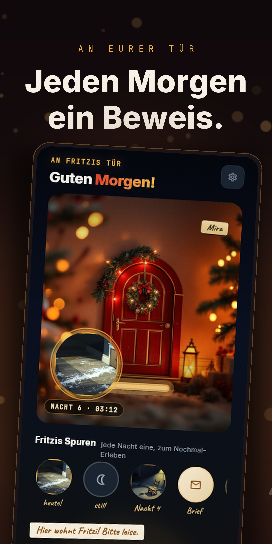 App-Ansicht: der Morgen danach mit dem freigegebenen Beweis.